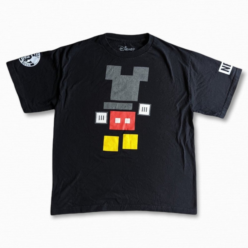 Disney x Neff Block Mickey Mouse Black short sleeve crew Tee T Shirt